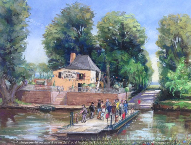 45x58 cm AVRILLÉ - Île Saint Aubin - le bac