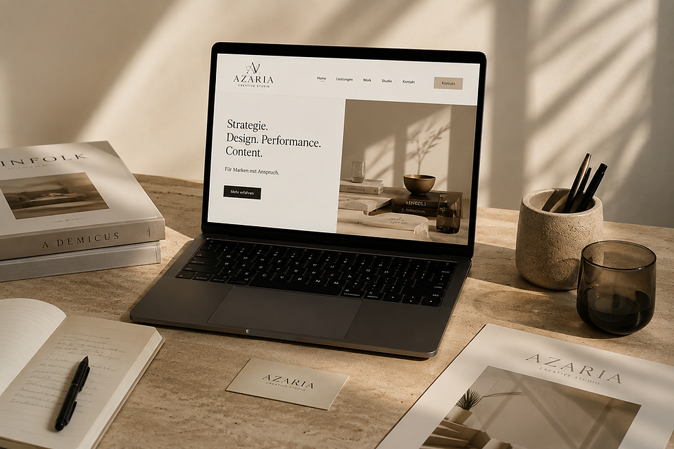 Azaria Webdesign Mockup auf Laptop