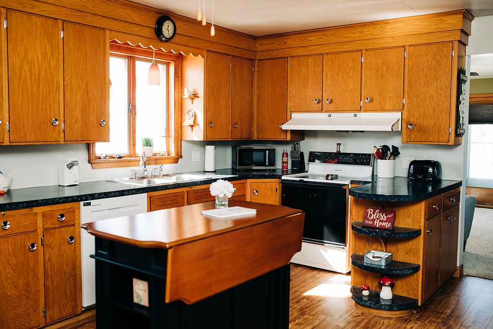 Kitchen - island and sink/stove area
