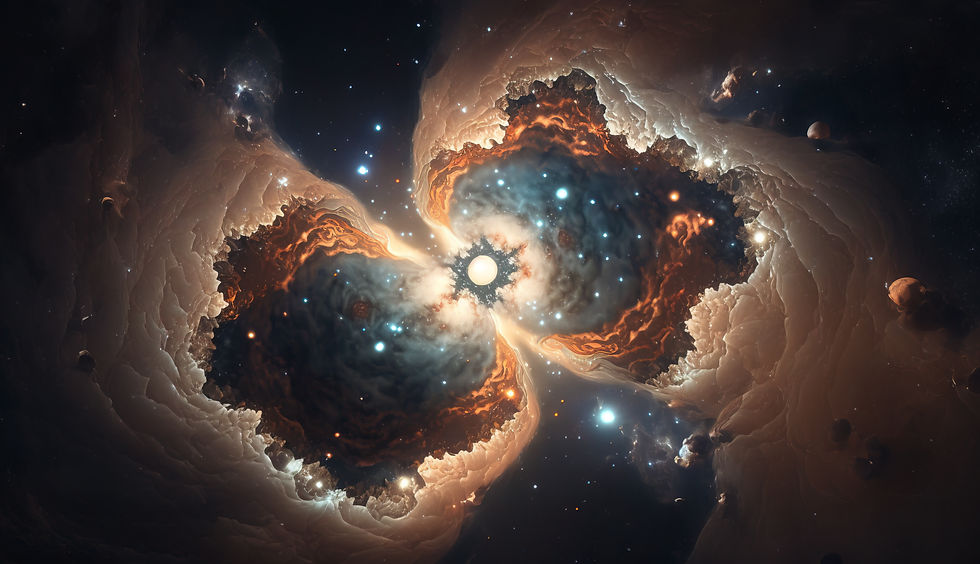 Space background with stardust and shining stars. Realistic cosmos and color nebula. colorful galaxy. Generative AI.