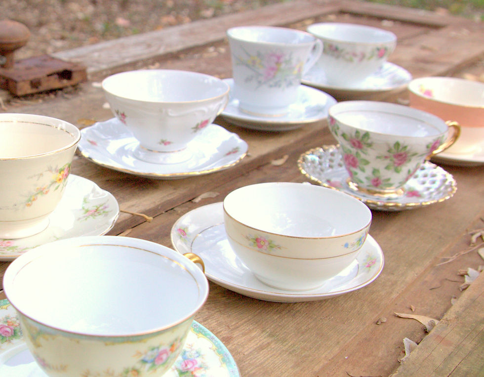 Thumbnail: Mismatched Antique and Vintage Tea Settings