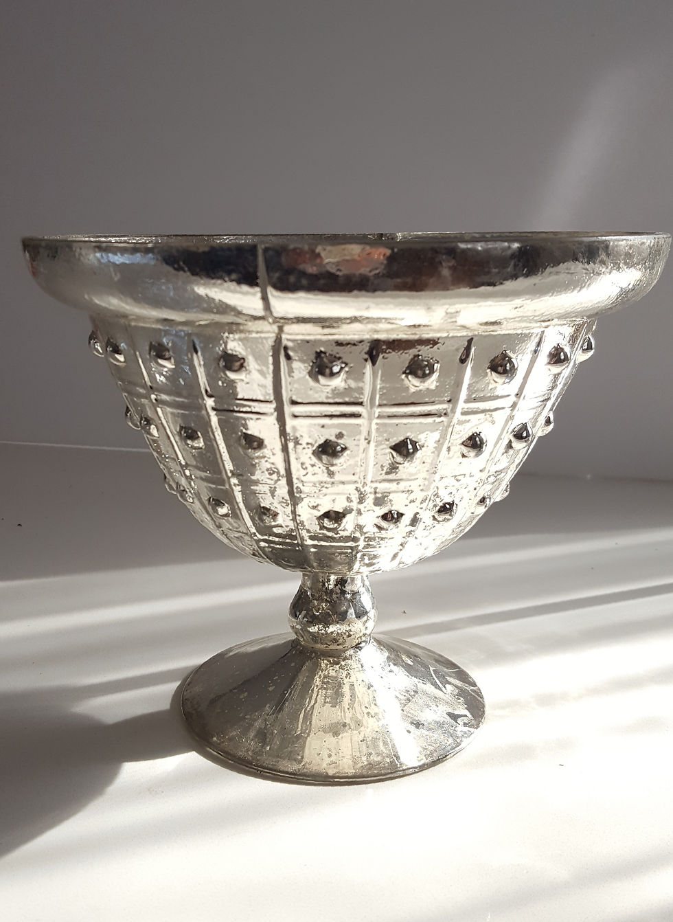 Thumbnail: Silver Mercury Glass Compote