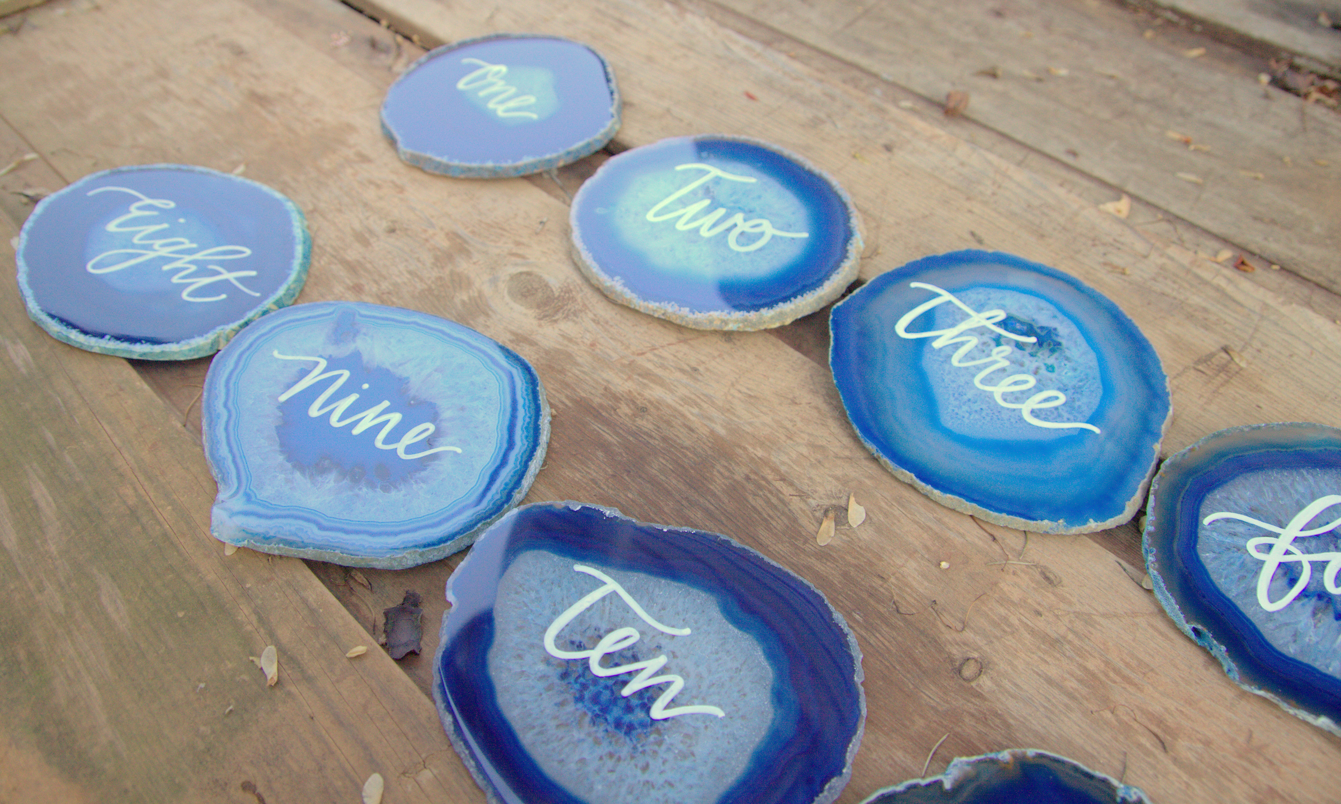 Blue Agate Table Numbers