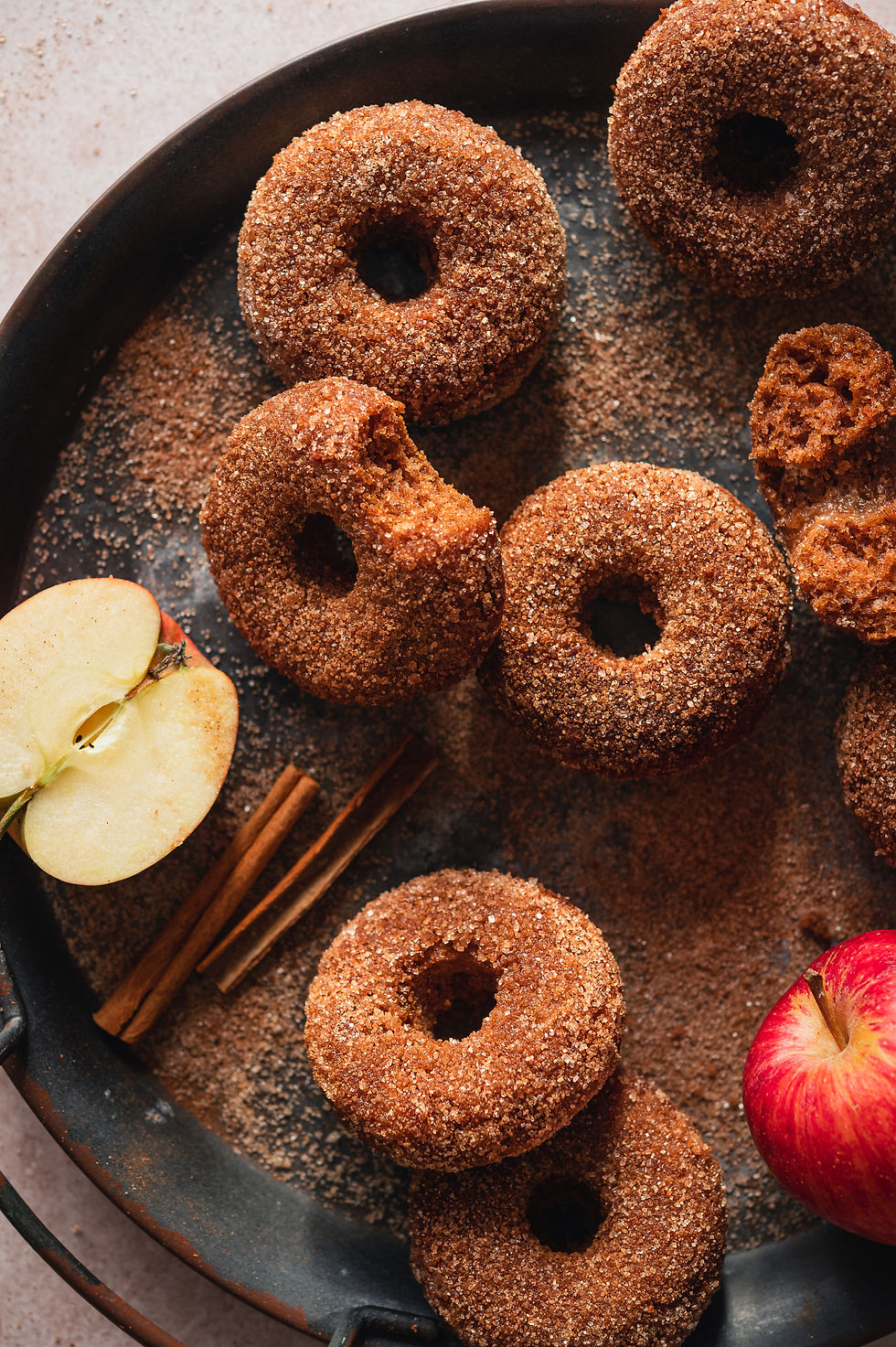 red apple and cinnamon donuts