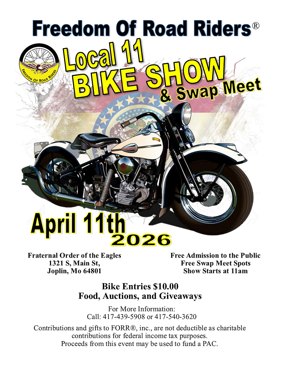 April Local 11 Bike Show & Swap Meet
