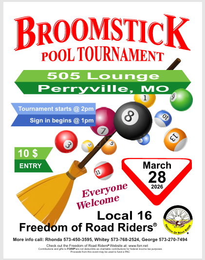 March Local 16 Broomstick Pool Tournament