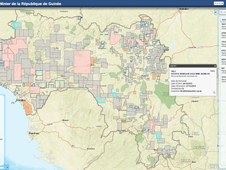CADASTRE MINIER EN LIGNE - ONLINE MINERAL CADASTRAL MAP / GUINEE - GUINEA - WEST AFRICA
