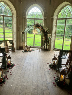 moon gate dramatic wedding back drop