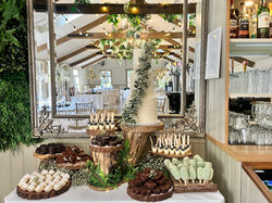 wedding cake and dessert table set up from Vanilla Teas Newcastle upon Tyne