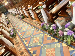 Long floral aisle decorations IDIY hire vanilla Teas Newcastle Upon Tyne