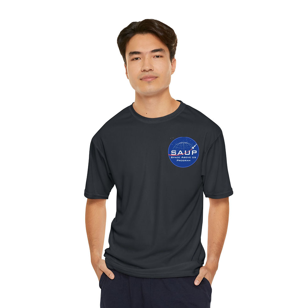 縮圖：Men's Space-Themed Performance T-Shirt, Gift for Space Lovers Sci-Fi Fan Apparel