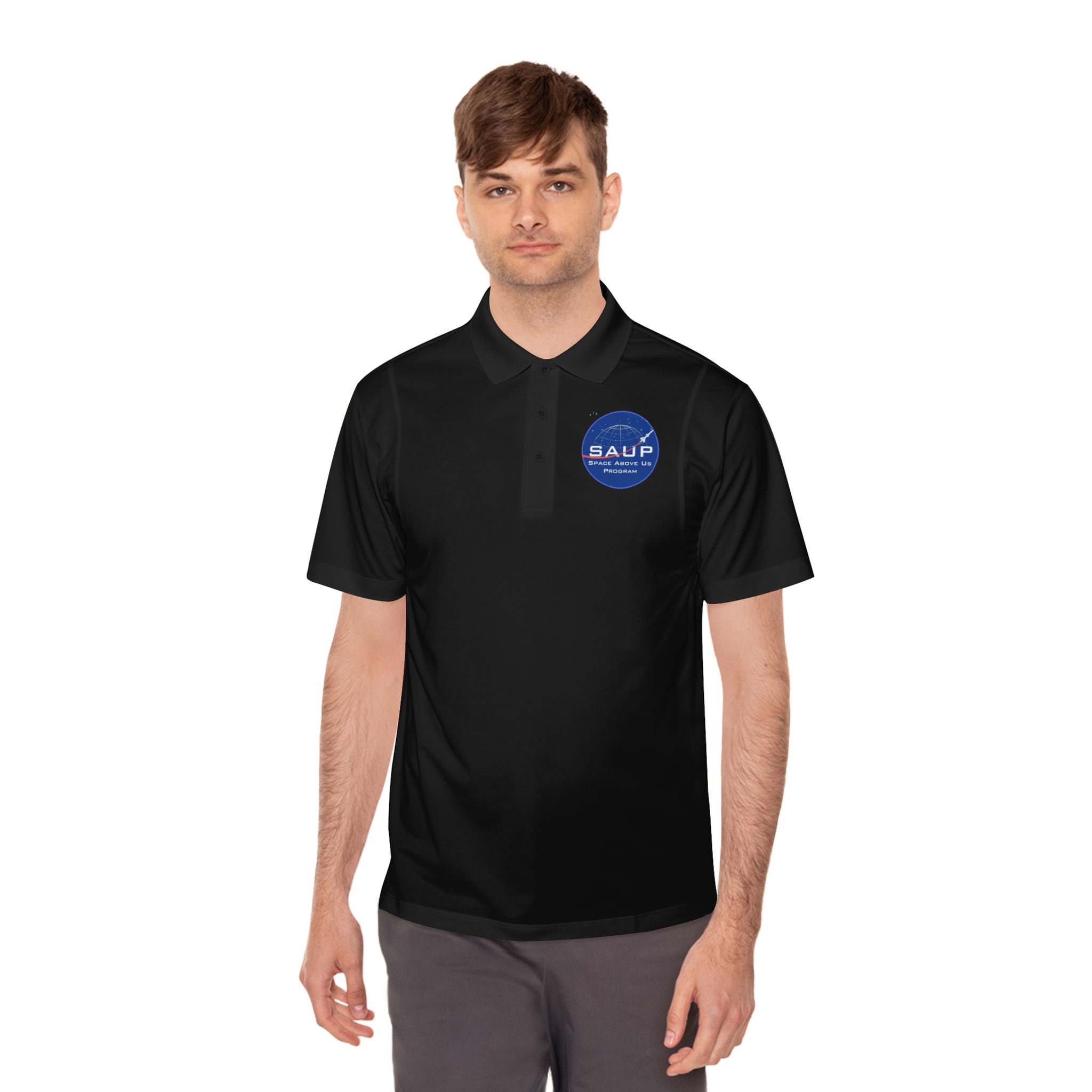 Men's Polo Shirt - The Space Above Us Program for Young Engineers