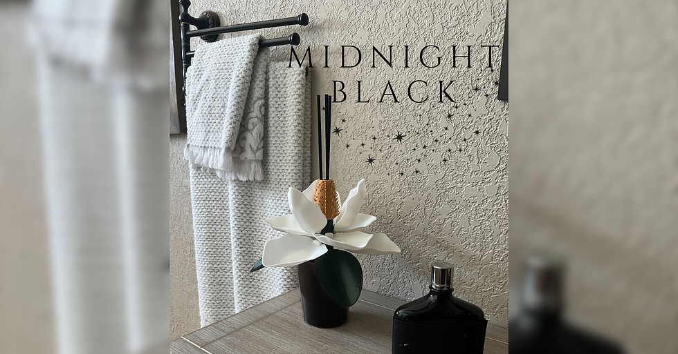 Thumbnail: Magnolia FLower Aroma Diffuser Midnight Black Pot