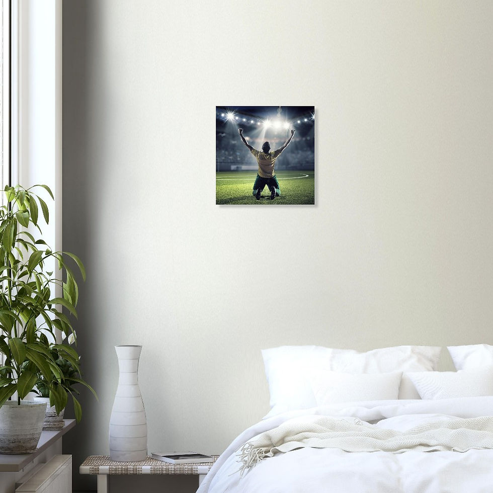 Thumbnail: Soccer Goal Celebration Premium Matte Paper Poster 35x35 cm / 14x14″