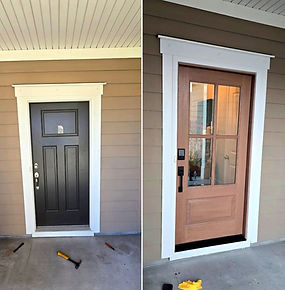 Before and after residential door project
