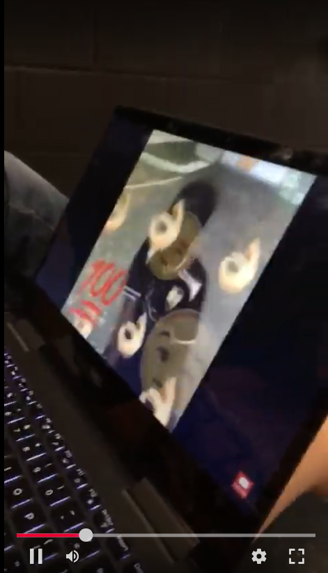 Screenshot of a video of my friends and I watching dank memes, circa 2018
