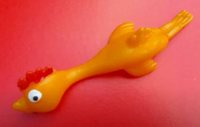 Yellow rubber chicken, 5"