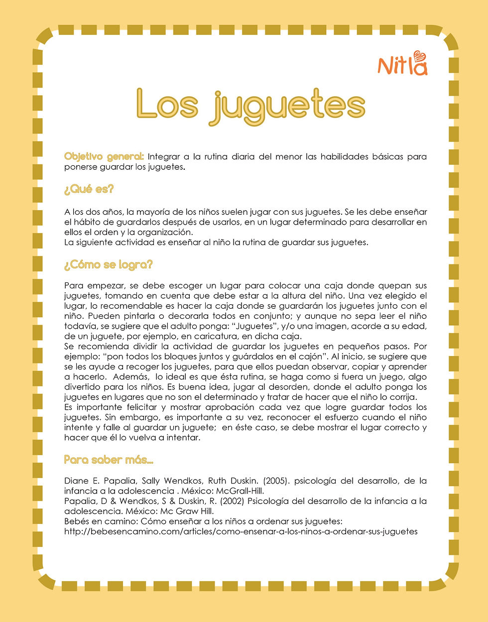 Los juguetes-Explicación