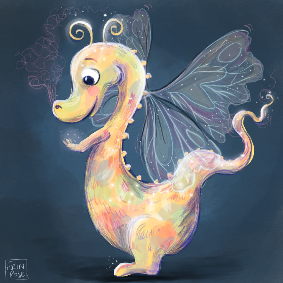 Illustration of a magical dragon
