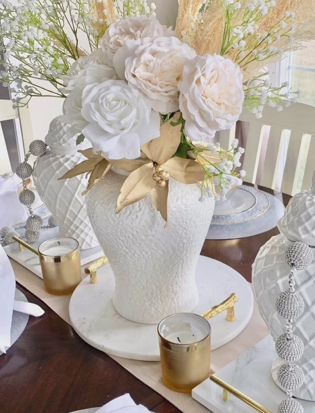 White Course Ginger Jar | 1 Piece