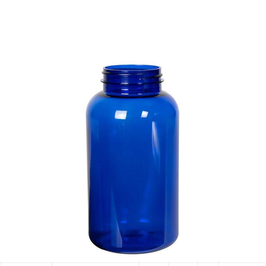 53/400 neck finish 625cc PET Cobalt Blue Bottle for pharmaceutical and supplement use