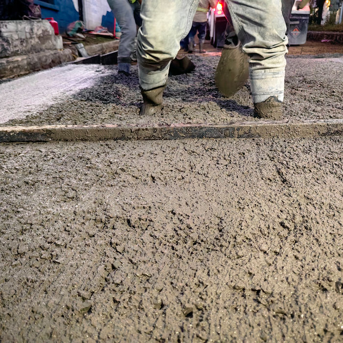 Placement, including pouring