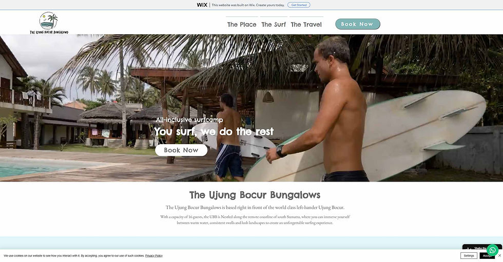 Outdated hotel website before Wix redesign by Perypeties