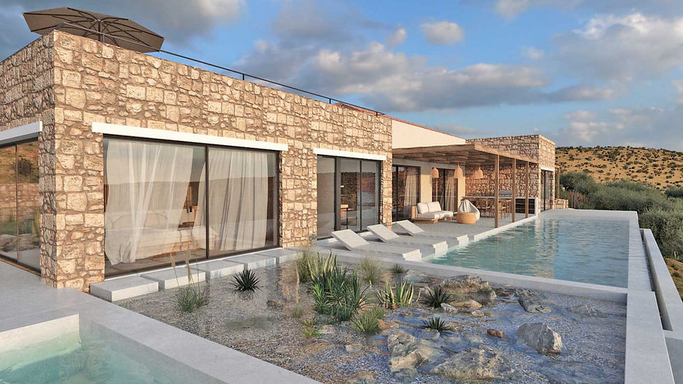 Azure front of villa with rockery and 2 pools architect's image.jpg