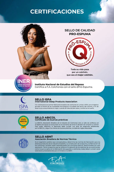 Certificaciones de calidad de F.A. Colchones