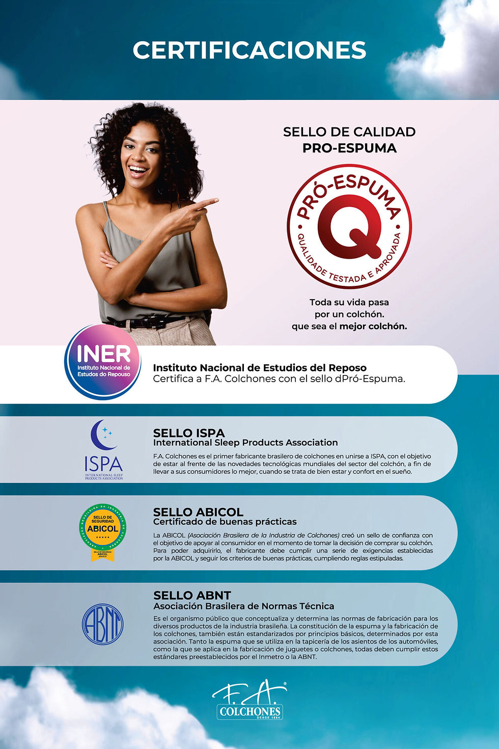 Certificaciones de calidad de F.A. Colchones