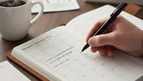 Mans hand writing in a daily planner