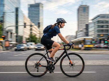 kobieta na rowerze w mieście prędkość