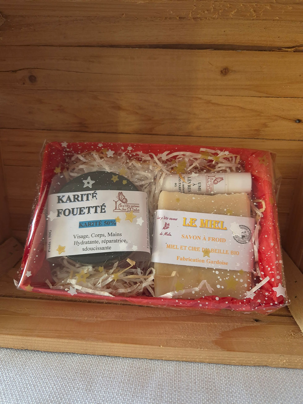 coffret cadeau savon crème baume à lèvres