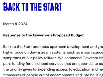 Our Response to the Governor's Proposed Budget