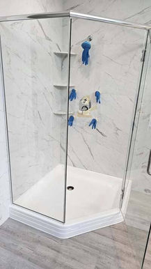 Glass showerpan enclosure refinishing