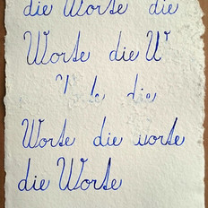 Jan Karpíšek - Words (2016), honeybee interaction on handmade paper, text-based contemporary art
