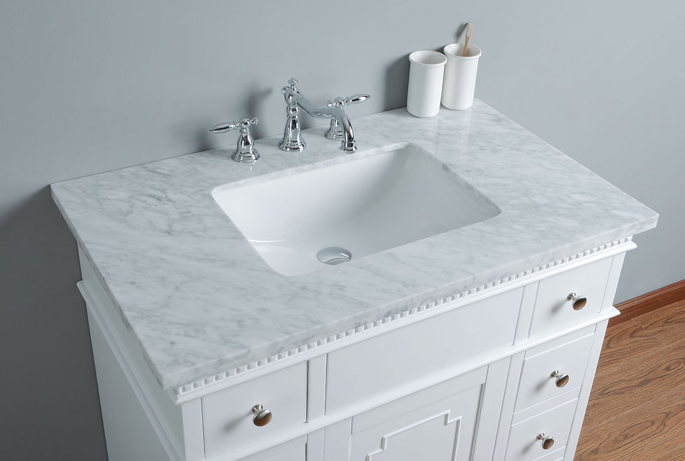 Thumbnail: Abigail Embellished 36" White Single Sink Vanity