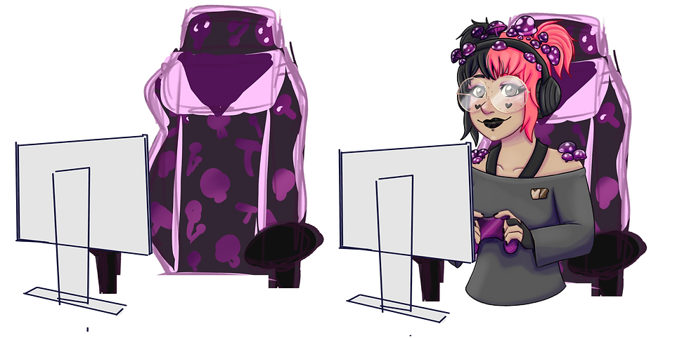 Progress sketches Sillymushroomx 2