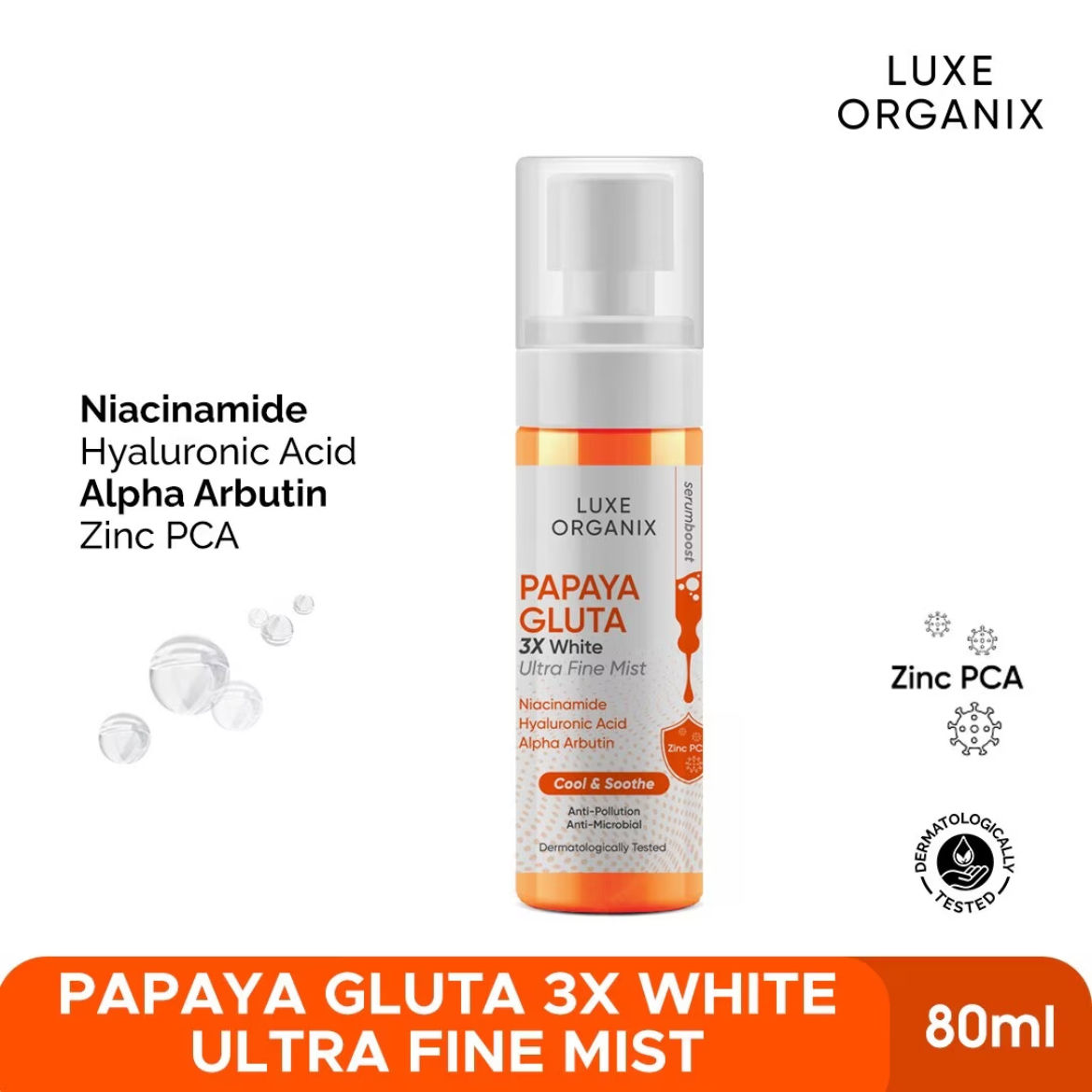 LUXE ORGANIX Papaya Gluta 3X White Ultra Fine Mist | 80ml