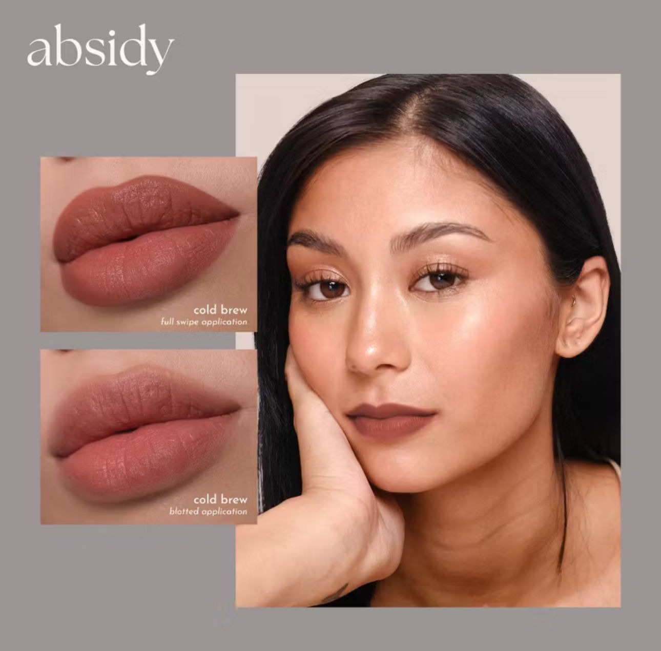 Absidy Cashmere Kiss Matte Lipsticks (Cold Brew)