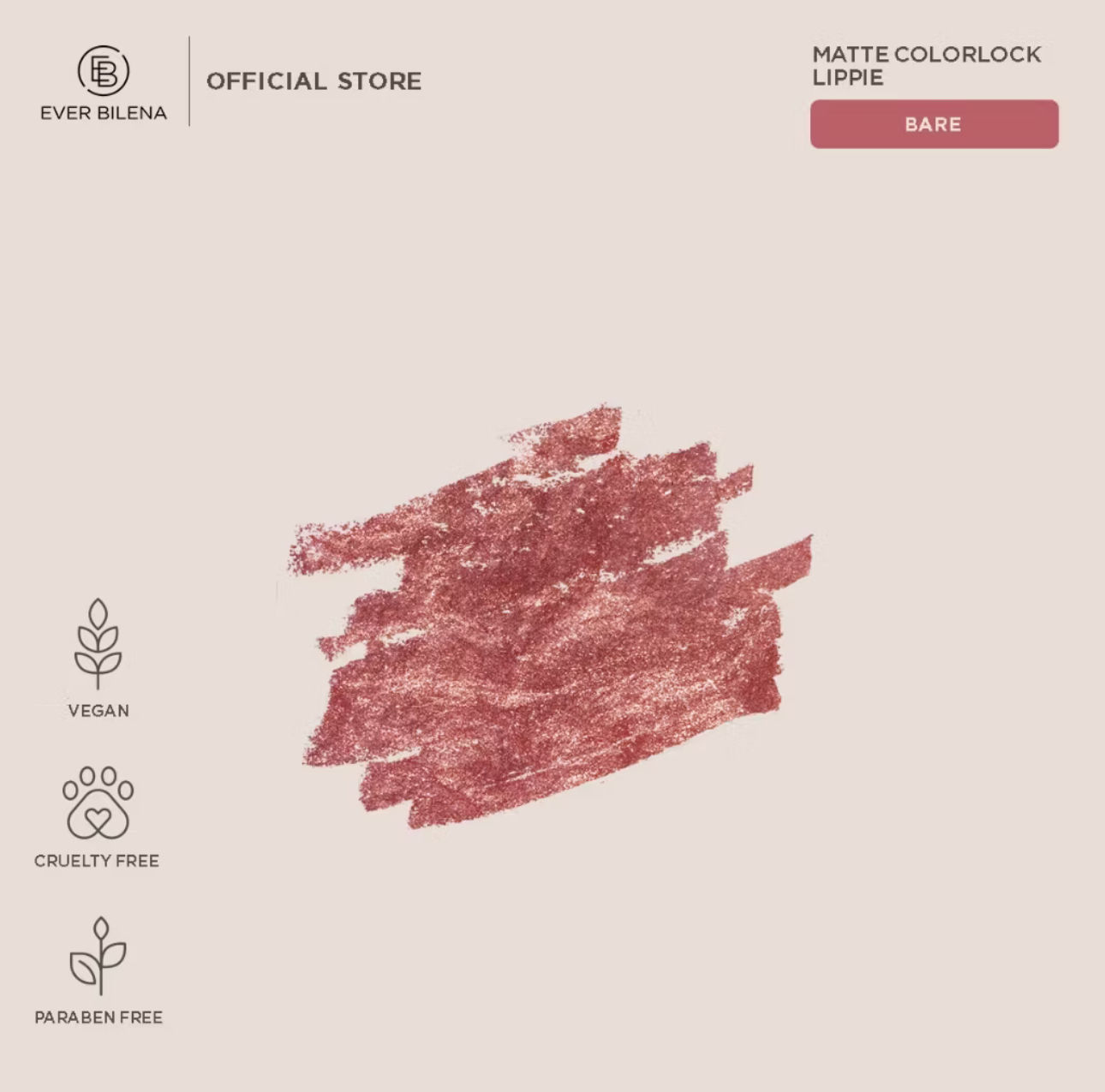 Ever Bilena Matte Colorlock Lippie 2.2g (Bare)