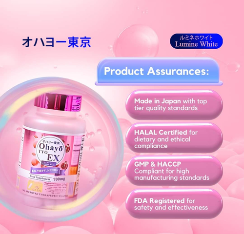 Ohayo TYO EX Lumine White Glutathione 700mg |60 Capsules
