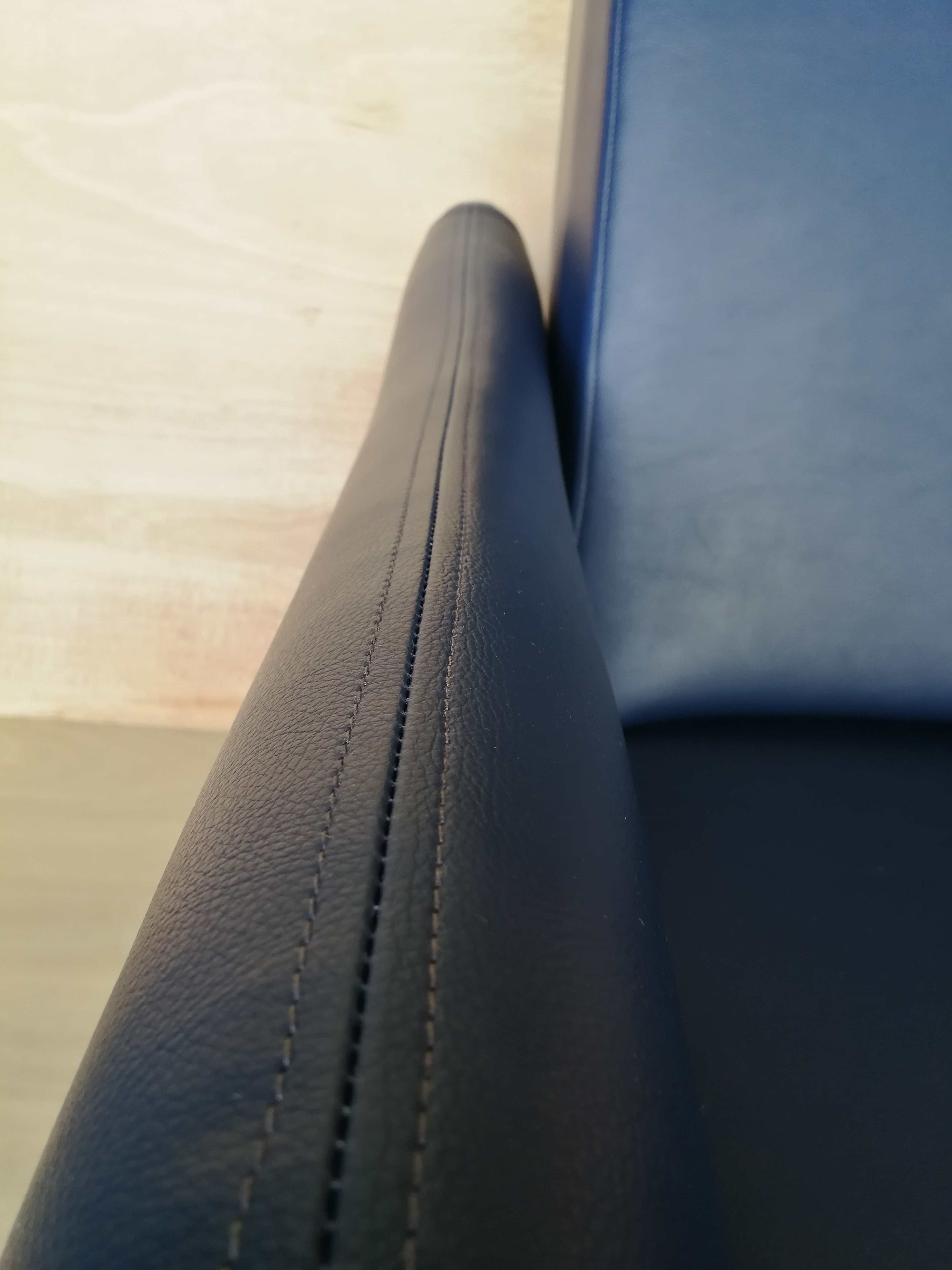 Top stitching faux leather