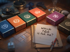 Selection of different trading card game decks laid out on a table to help beginners choose a TCG in 2026.
