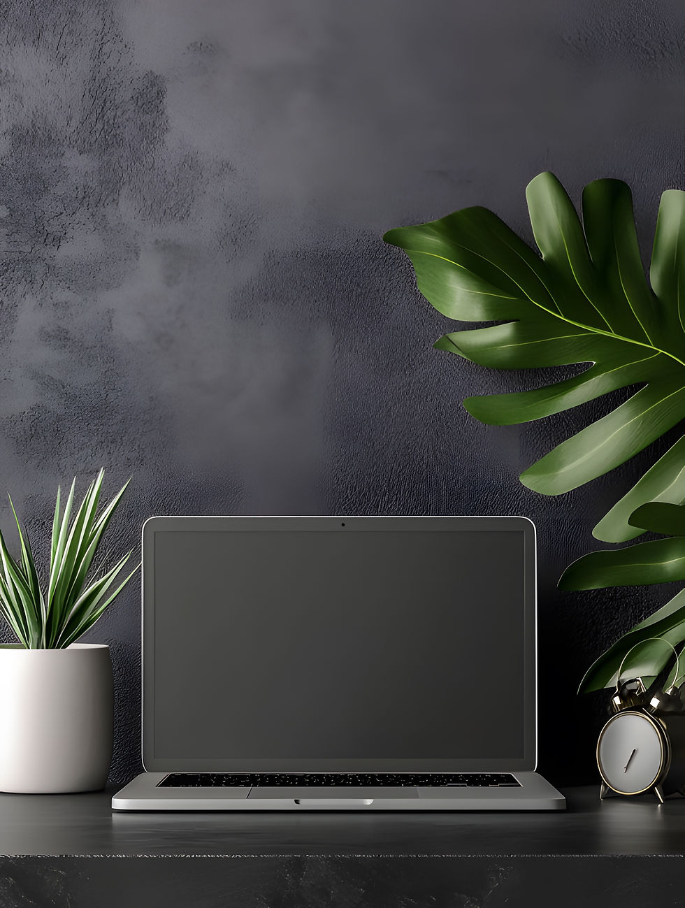 open-laptop-stands-table-with-plants-dark-background-front-view-computer-mockup-design.jpg