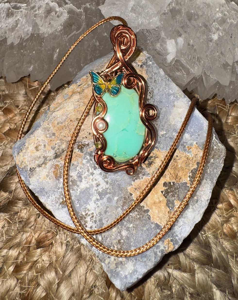 Thumbnail: LUNA & GRACE CHRYSOPRASE w/PEARL & PERIDOT gemmies