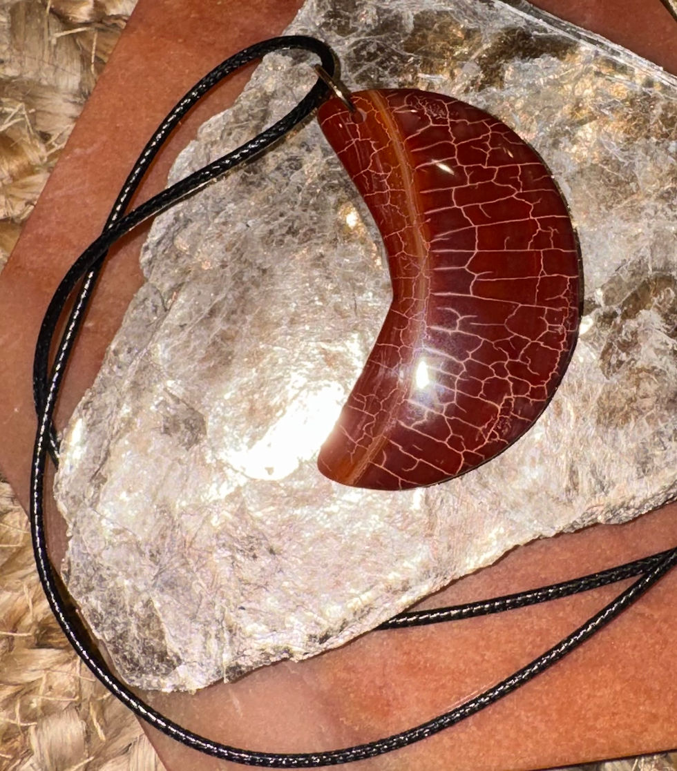 Thumbnail: DRAGON VEIN AGATE MOON PENDANT