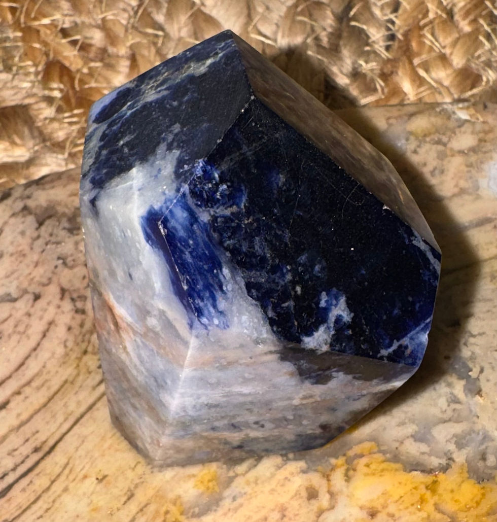 Thumbnail: SUNSET SODALITE FACETED MEDITATION stone