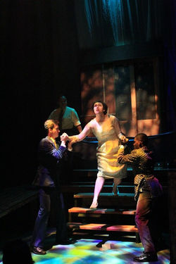 Eurydice falls to her death