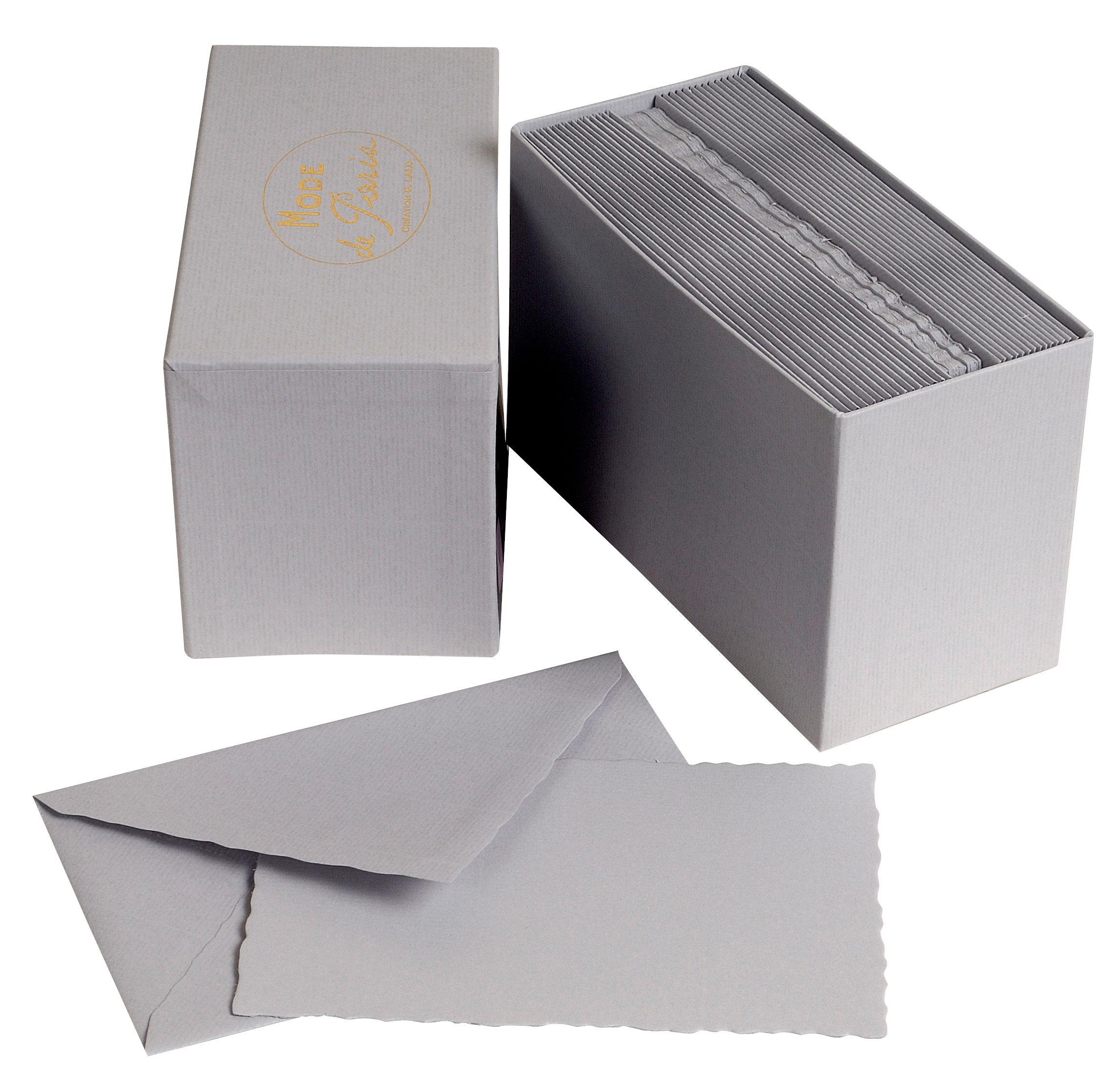 G. Lalo Mode de Paris Boxed Stationery -Graphite Grey